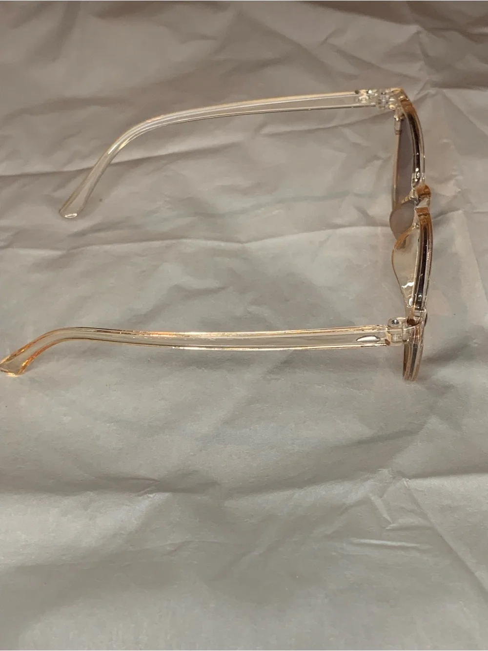 Transparent Frame Sunglasses with Brown Gradient Lenses